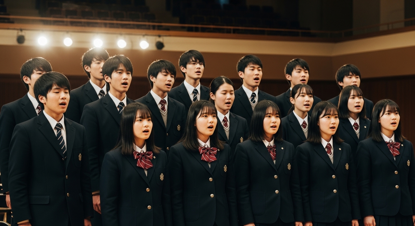 合唱、思い出、日本の学生